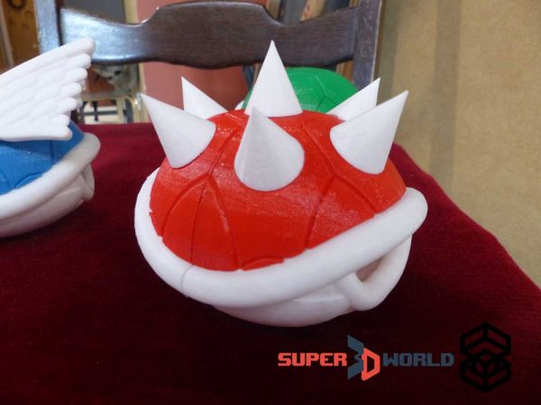 3D printed red spiked Koopa Shell (Mario Kart)
