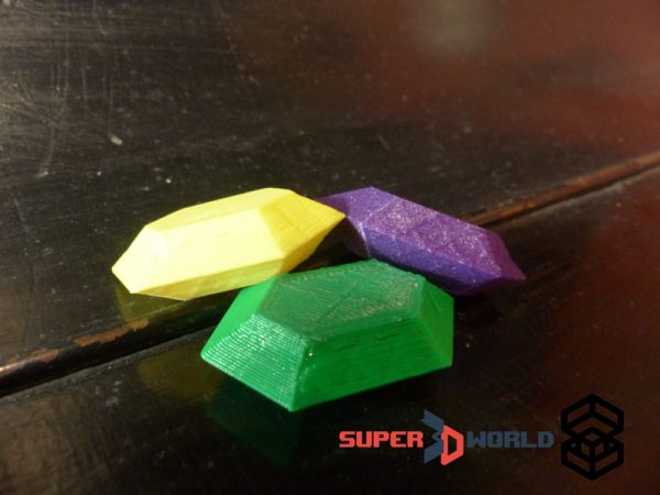 Lot de rubis (Zelda) imprimés en 3D